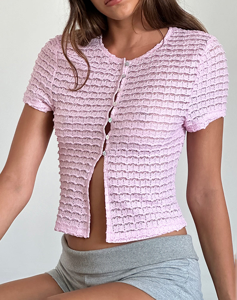 ANARA TOP CRINKLE PINK