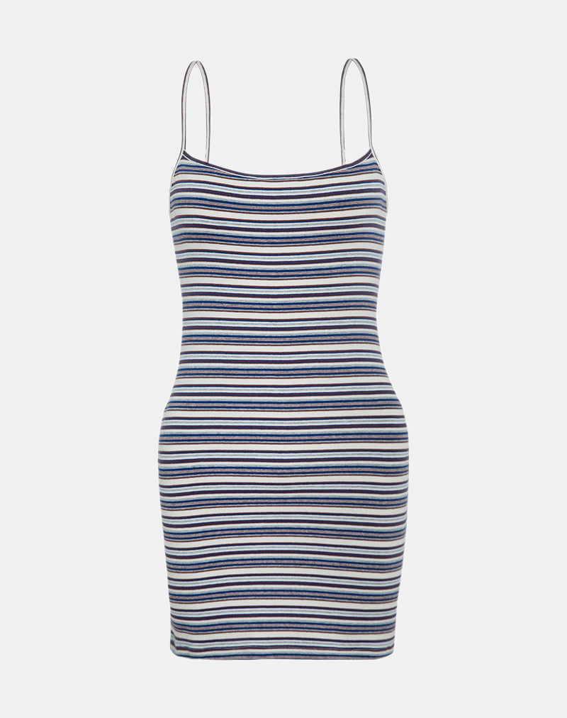ANZHELINA MINI DRESS MULTI BLUE STRPE 8