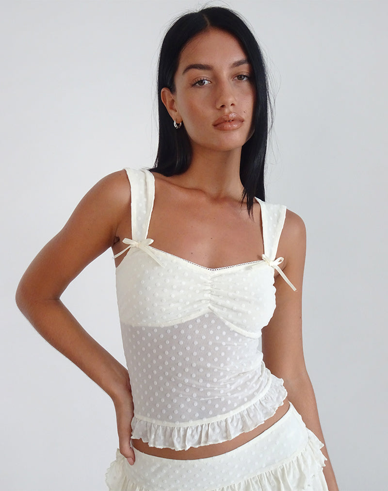 BARTILA TOP FLOCK BASIC POLKA IVORY