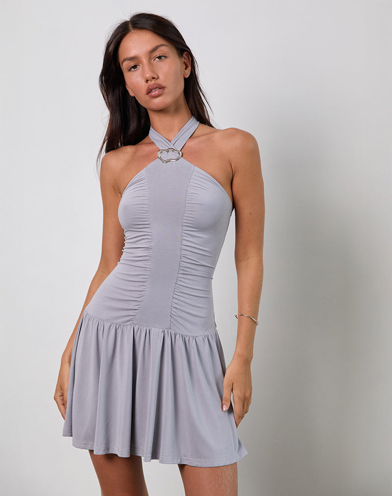 BELASAR MINI DRESS CUPRO LILAC GREY 35