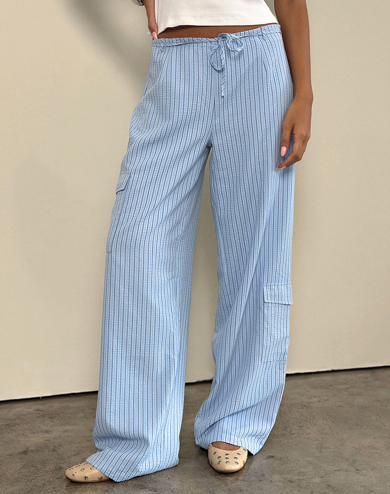 BRUNA CARGO TROUSER BLUE STRIPE