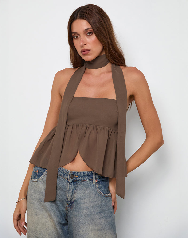 DESIR BANDEAU TOP CHIFFON COFFEE 59