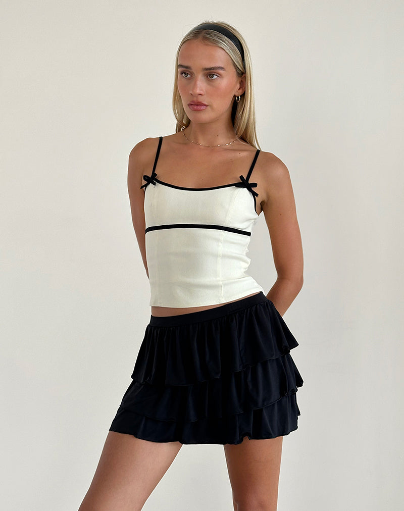 DUTA CAMI TOP CREAM 150 BLACK BOWS