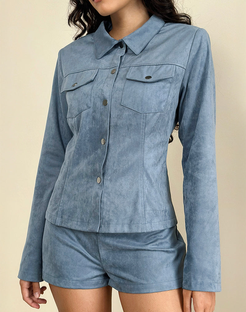FYODORA JACKET SUEDE DUSTY BLUE 42