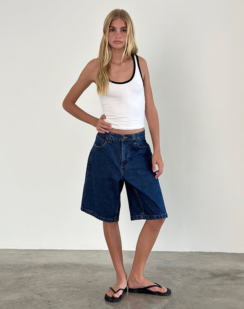 JASTIYA BASIC TOP WHITE BLACK BIND