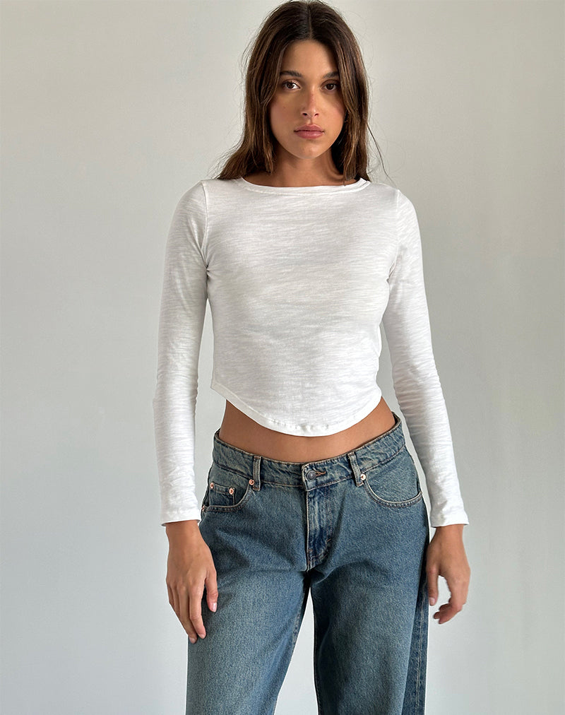JOJISA TOP JERSEY SLUB OFF WHITE
