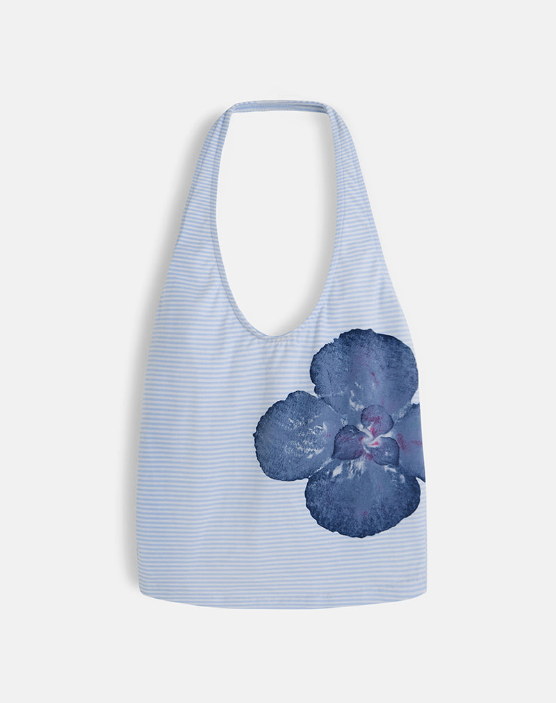 JULES TOP STRIPE FLORAL BABY BLUE