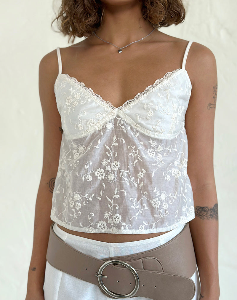 KASTURI TOP BRODERIE WHITE