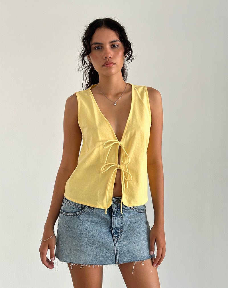 KAYVE TIE FRONT TOP LEMONADE