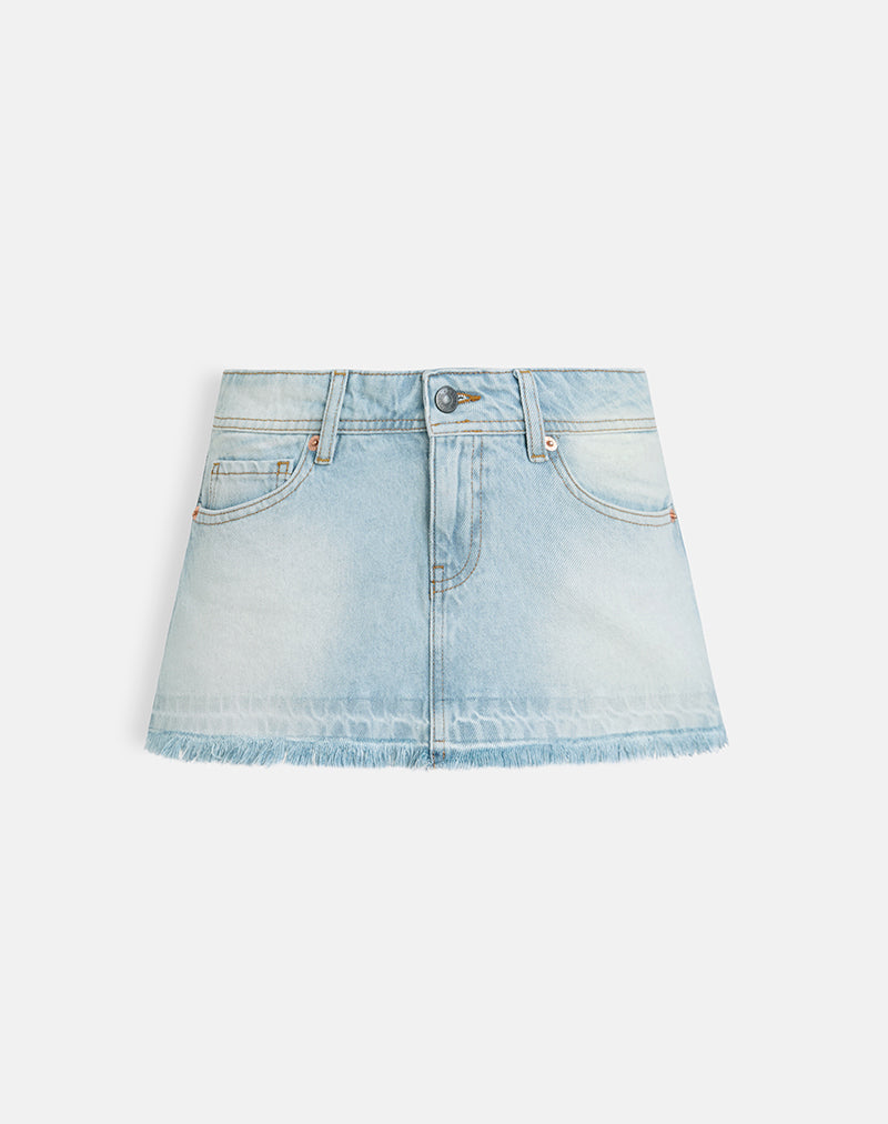 LET DOWN HEM MINI SKIRT ICY BLUE