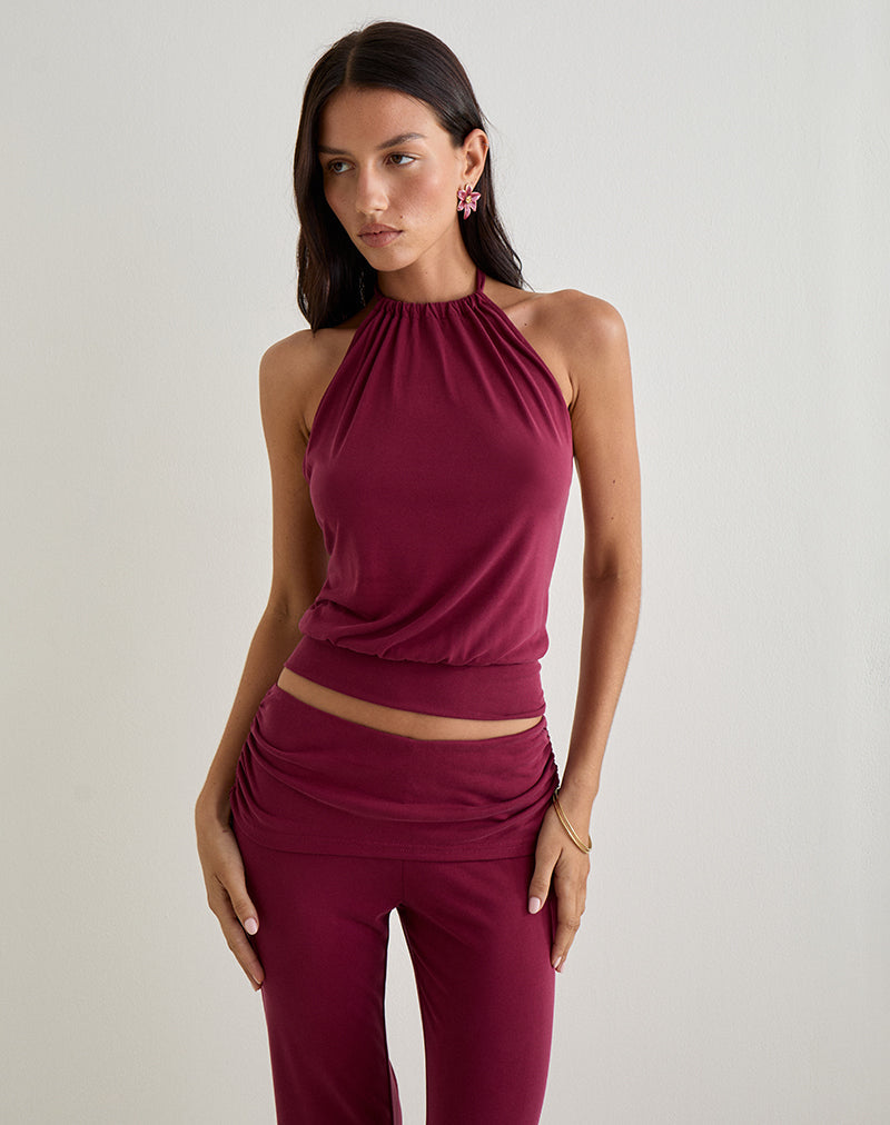 MIASA BACKLESS HALTR TOP CUPRO BURG 160