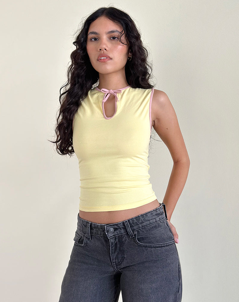 MONSELA TOP BUTTERMILK BALLET PINK BIND