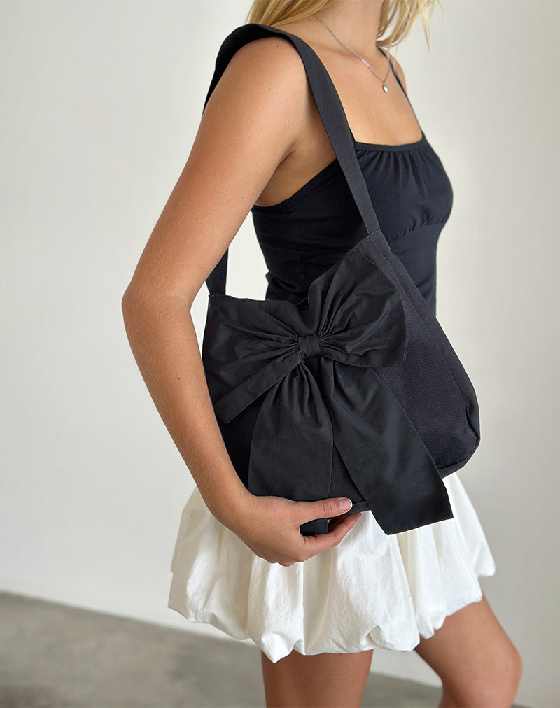 NAGI BAG BLACK WITH BLACK BOW