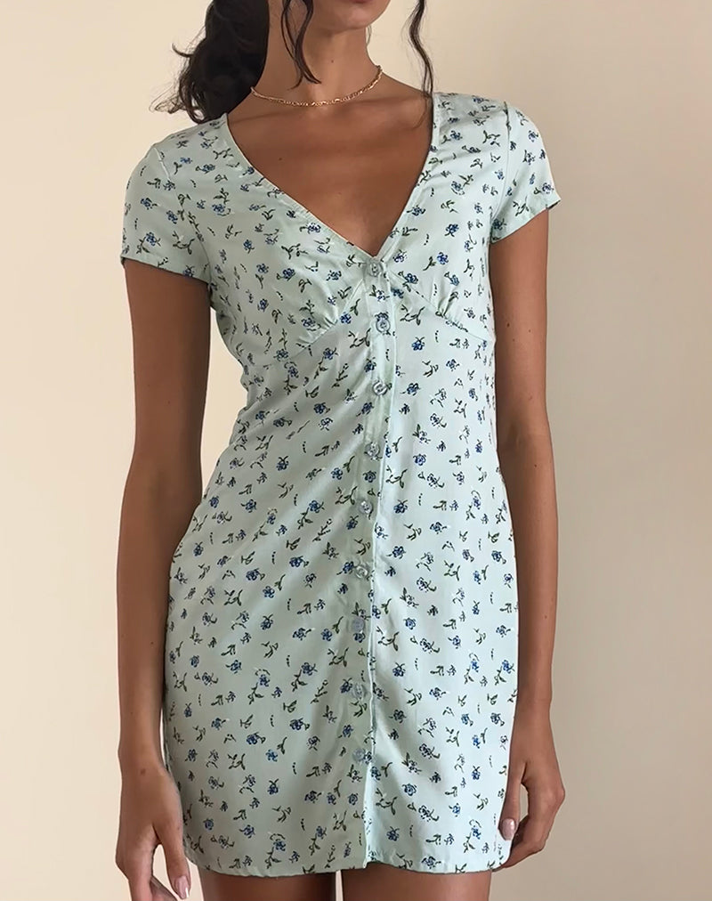 OMONI DRESS PRETTY PETAL GREEN