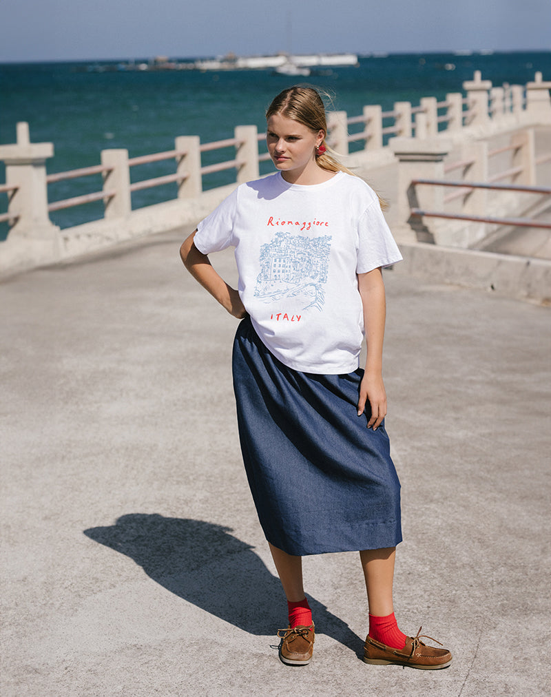 OVERSIZE BSC TEE RIOMAGGIORE ITALY WHT