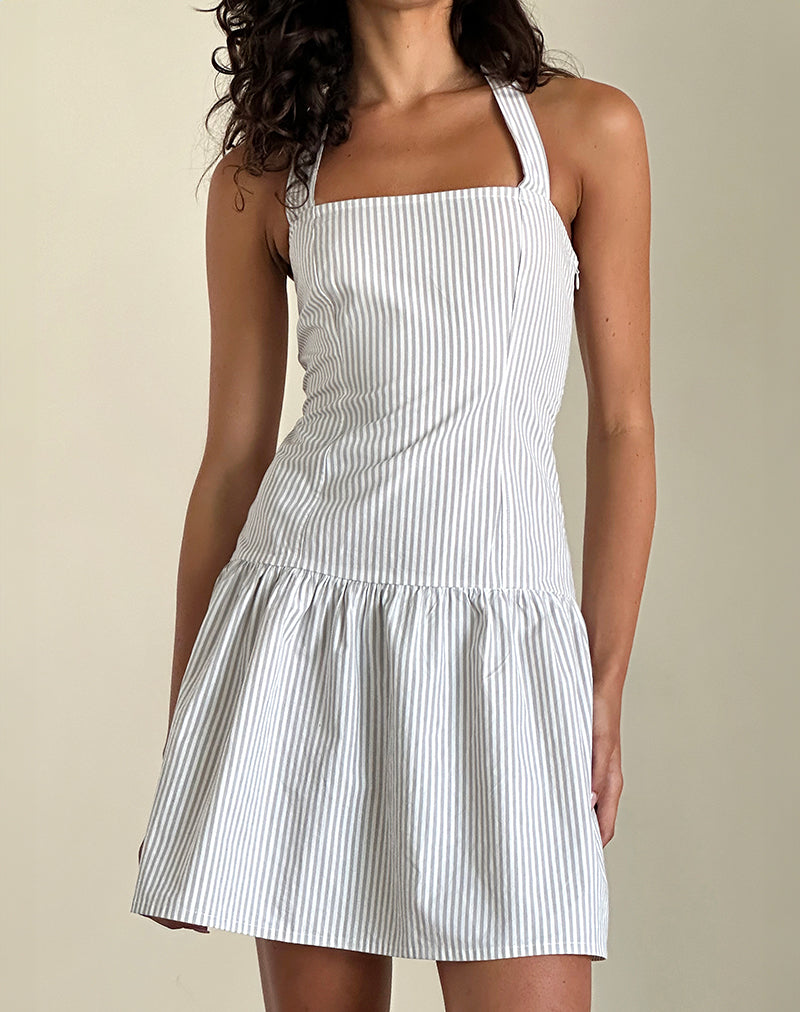 PANJA DRESS SMLL STRIPE VRTICL GREY