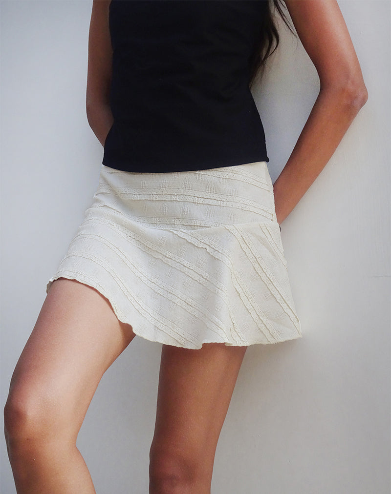 RAGNA MINI SKIRT CRINKLE IVORY