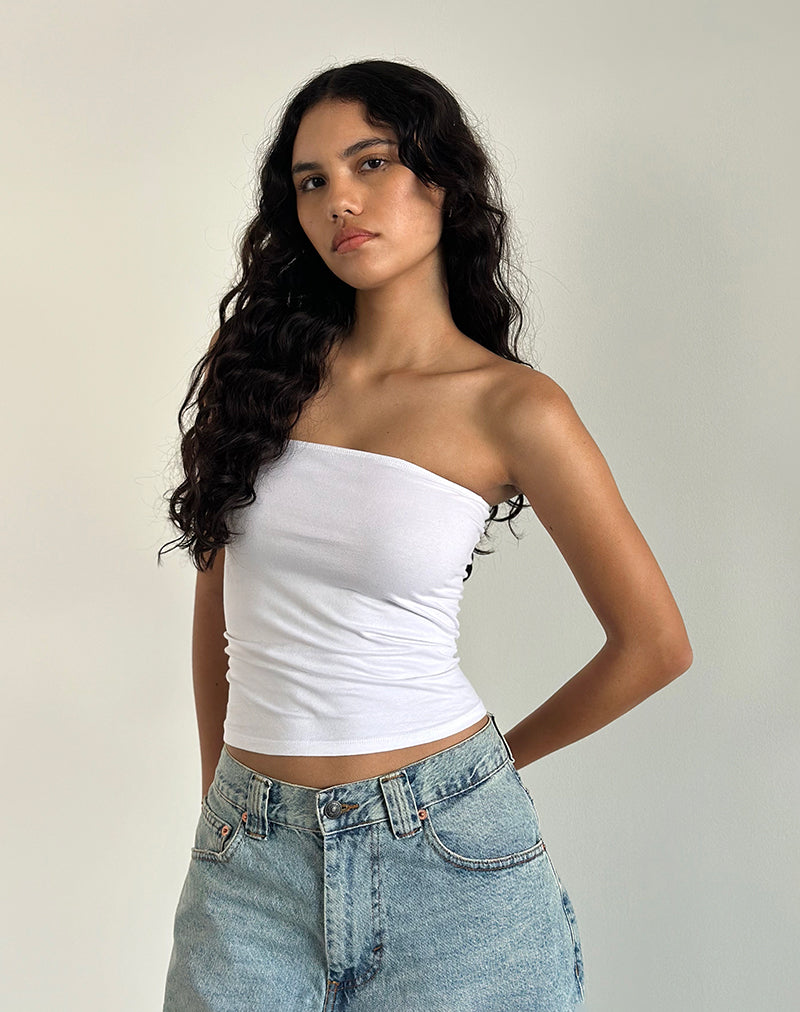 SHAELO BANDEAU TOP WHITE