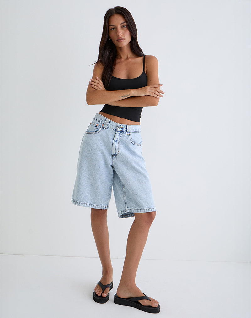 SKATER SHORT 80S LIGHT WASH BLUE