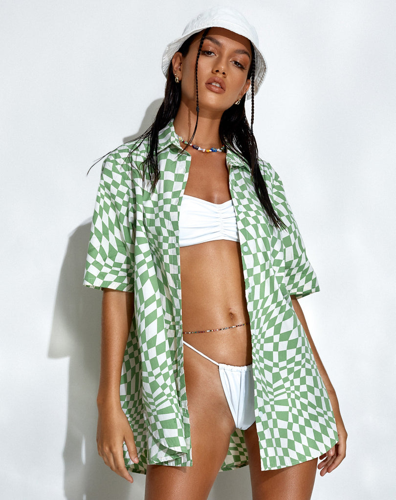 Smith Short Sleeve Shirt in Square Flag Green