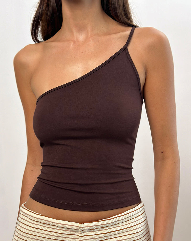 VEY 1 SHOULDER BASIC TOP BITTER CHCLTE