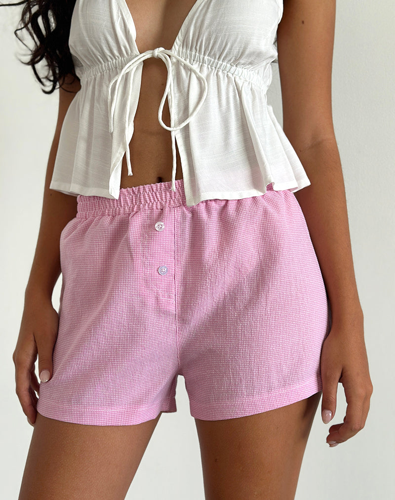 VOIR SHORT POPLIN GINGHAM PINK 21