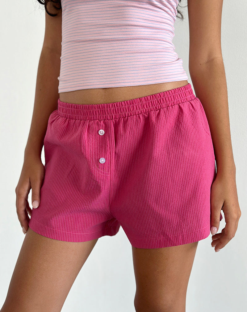 VOIR SHORT STRIPE POPLIN RED PINK 26