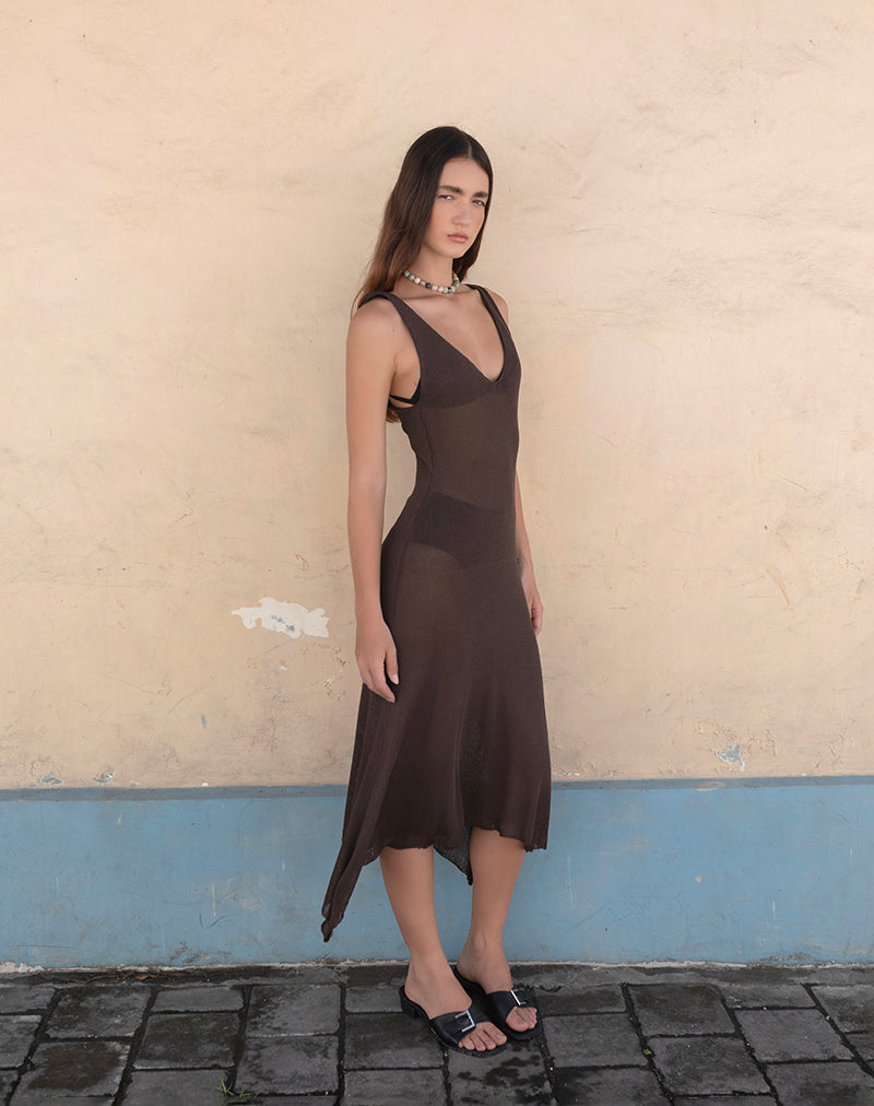 RABINDRA MAXI DRESS BROWN 2083