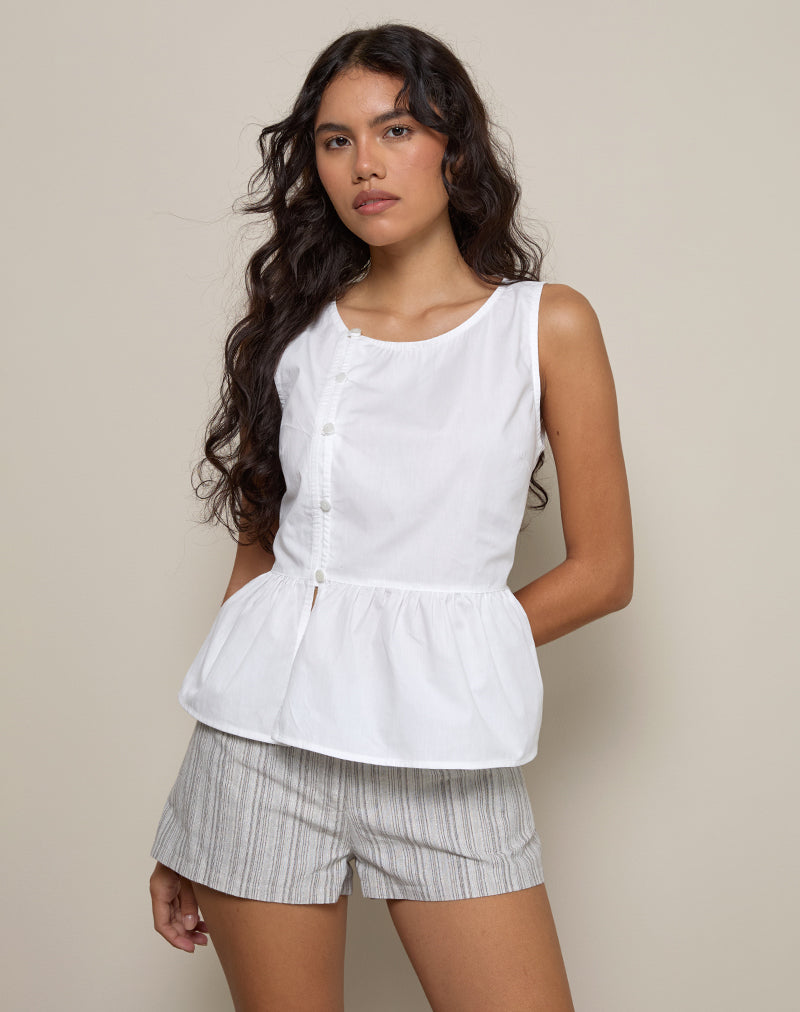 YOKO WRAP BLOUSE POPLIN WHITE