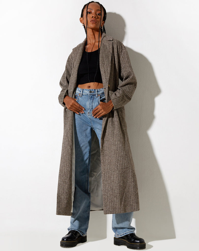 HERDINA COAT HOUNDSTOOTH BROWN 2