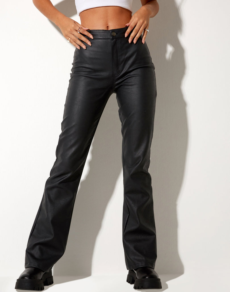 Zoven Trouser in PU Matte Black