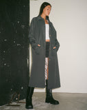 image of Assa Trench Coat in Light Charcoal with Stripe Lining