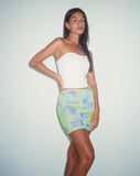 image of MOTEL X BARBARA Gored Mini Skirt in Neon Brushstroke Floral