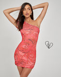 image of Minaka Bodycon Dress in Rose Petal Red