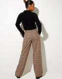 Image of Abba Trouser in Check Brown