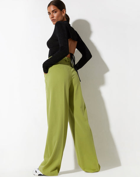 image of Abba Straight Leg Trouser in Tailoring Apple Green