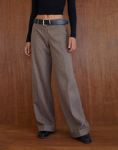 Binar Trouser in Dark Brown Check