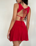 Image of Abreille Open Back Mini Dress in Slinky Red