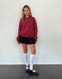 Image of Aceso Cardigan in Brush Knit Burgundy