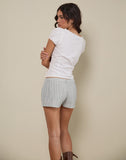 Image of Ada Micro Short in Ivory Grey Stripe