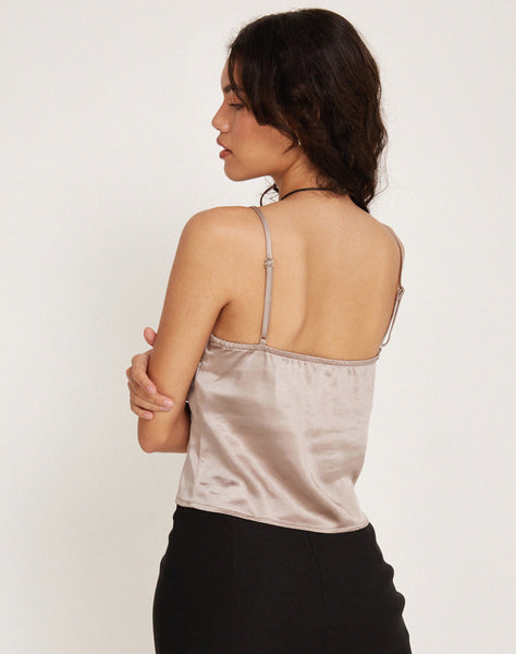 image of Adalia Cami Top in Satin Champagne