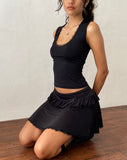 Image of Addalyn Lace Trim Mini Skirt in Black