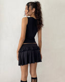 Image of Addalyn Lace Trim Mini Skirt in Black