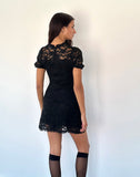 Image of Adele Mini Tea Dress in Black Jasmine Lace