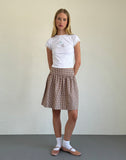 Image of Adinda Midi Skirt in Mini Gingham Brown