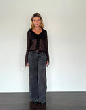 Image of Adriana Ruffle Top in Chiffon Black