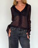 Image of Adriana Ruffle Top in Chiffon Black