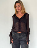 Image of Adriana Ruffle Top in Chiffon Black