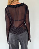 Image of Adriana Ruffle Top in Chiffon Black