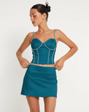 image of Moray Mini Skirt in Aqua Blue